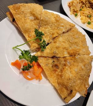 Scallion pancakes (no scallions?) at Veggie Garden in Mountain View