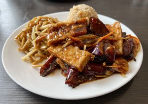 E34. Garlic Eggplant Lunch  at Veggie Garden in Mountain View