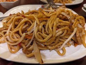Stir fry veggies and chowmein at Veggie Garden in Mountain View