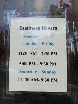 Hours at Veggie Garden in Mountain View