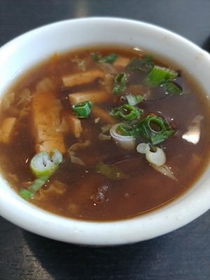 Complimentary Soup: tasted like sweet and sour at Veggie Garden in Mountain View