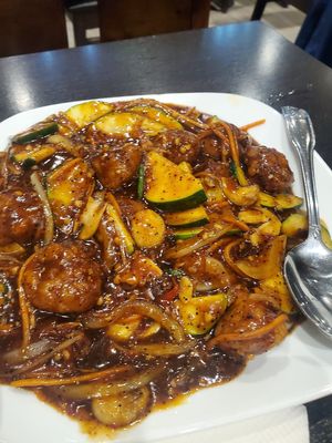 Black pepper chicken at Veggie Garden in Mountain View