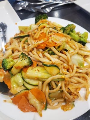 Garlic noodles at Veggie Garden in Mountain View