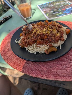 Pasta Bolognese at Good Karma - temporarily closed in Brisas De Zicatela