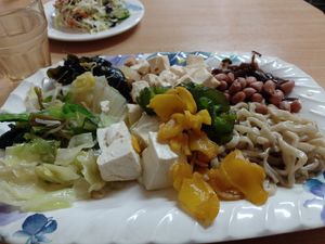 Different things from the all you can eat buffett at Kintsubo Shokudo in Okinawa