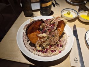 The pumpkin was beautiful and delicious at Lombarda in Barcelona