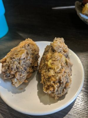 Delicious avocado and seaweed nuggets at Base Island Kitchen in Osaka