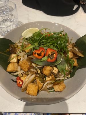 Drunken noodles (vegan option)  at Von Thai in Adelaide