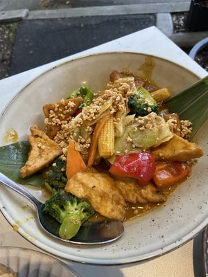 Vegan satay tofu   at Von Thai in Adelaide