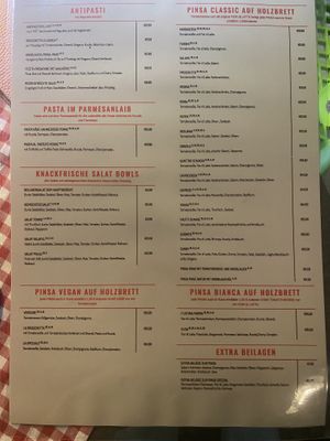 Menü  at L‘Ultima Trattoria in Oberstdorf