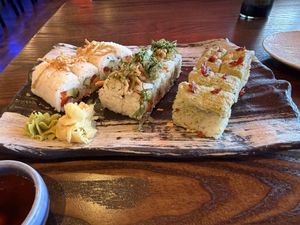 3 different vegan sushi rolls   at Blue Sushi Sake Grill in Tempe
