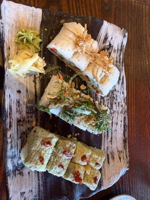 The one with with the green humus on top was beyond amazing   at Blue Sushi Sake Grill in Tempe