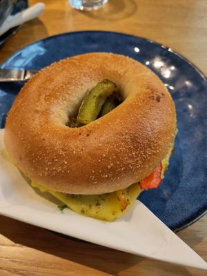 Vegan bagel at Trinity Room in Hull