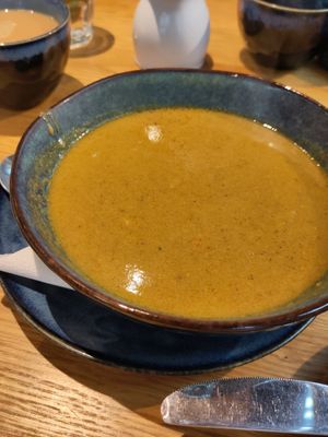 Vegan lentil soup at Trinity Room in Hull