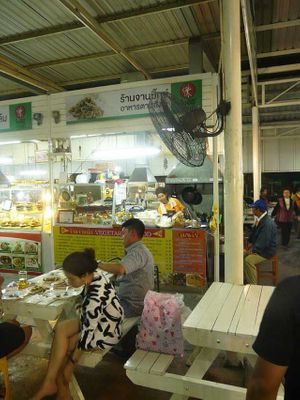 The Jay food stall is located at one of the corners of the food court. at Vegetarian Food Stall in Udon Thani