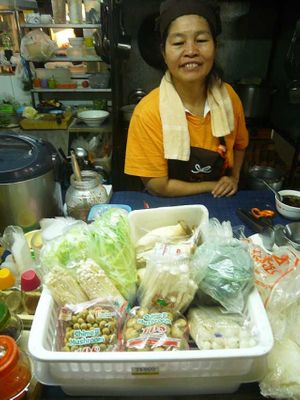 Fresh mushrooms and fresh veggies. at Vegetarian Food Stall in Udon Thani