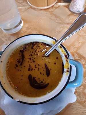 Pumpkin soup at Alpengasthof Grimmingblick in Planneralm