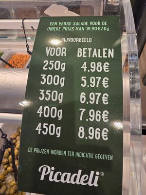 prices at Picadeli - Esso Minderhout in Hoogstraten