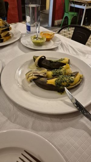 Plátano asado con mojo at Restaurante La Hierbita in Tenerife