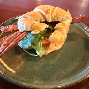 Bacun Egg Croissant Sando at Marian Cocktails and Kitchen in Raleigh