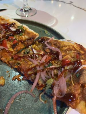 Southwest flatbread pinsa  at Marian Cocktails and Kitchen in Raleigh