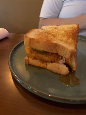 Honey chicken sandwich   at Marian Cocktails and Kitchen in Raleigh