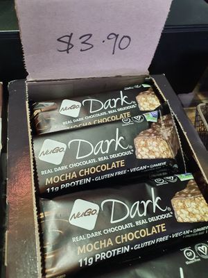New item ~ Mocha Dark Chocolate Protein Bar at Loving Hut in Central Singapore