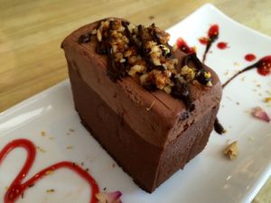 chocolate ice cream cake at Loving Hut in Central Singapore