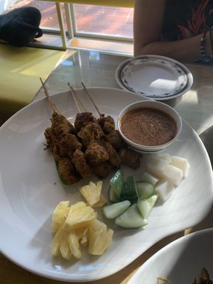 Satay at Loving Hut in Central Singapore