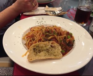 Pasta Napolitana at Loving Hut in Central Singapore