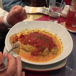 vegan lasagna  at Loving Hut in Central Singapore