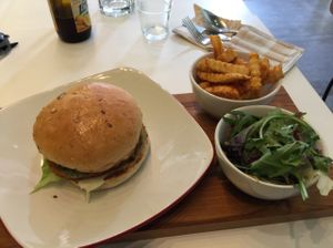 Burger at Loving Hut in Central Singapore