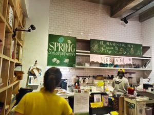 Cashier counter at Loving Hut in Central Singapore