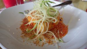 Thai tofu tod at Loving Hut in Central Singapore