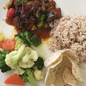 Chick'n rice at Loving Hut in Central Singapore