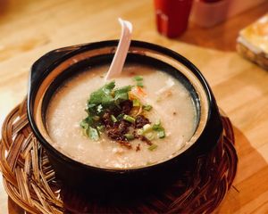 Canton congee  at Loving Hut in Central Singapore
