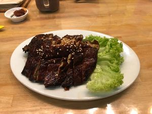 Char siew- divine!! at Loving Hut in Central Singapore