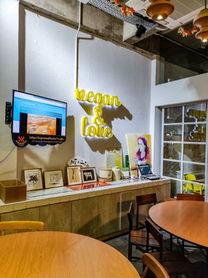 Decor at Loving Hut in Central Singapore