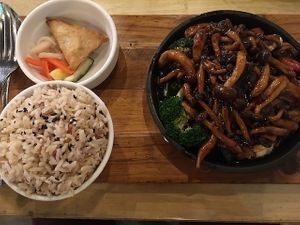 Black Pepper Shroom Veg Rice Set at Loving Hut in Central Singapore