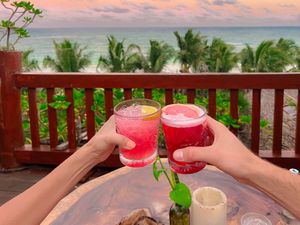 Drinks with a view!  at Kanan Tulum Rooftop in Tulum