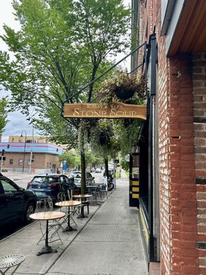 Sign   at Zabby and Elf's Stone Soup in Burlington