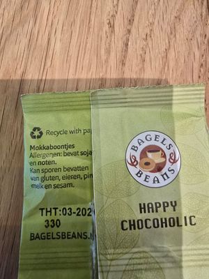 The 'chocolates' that came with drinks = vegan at Bagels & Beans - Twijnstraat in Utrecht