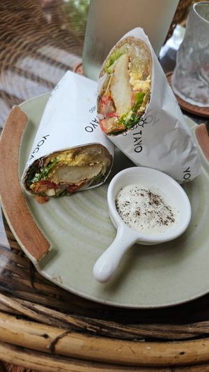Vegan breakfast burrito, fantastic taste at Yoga Tayo in El Nido