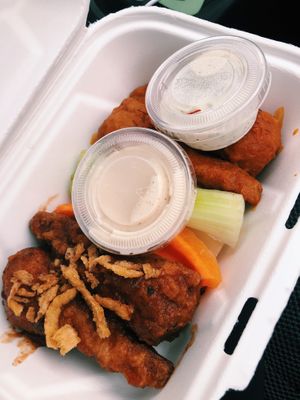 Best vegan wings around!  at Strong Hearts on the Hill in Syracuse