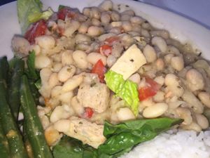 Happy beans at Johnny Mango World Cafe and Bar in Cleveland