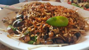 Vegan Pad Thai at Johnny Mango World Cafe and Bar in Cleveland