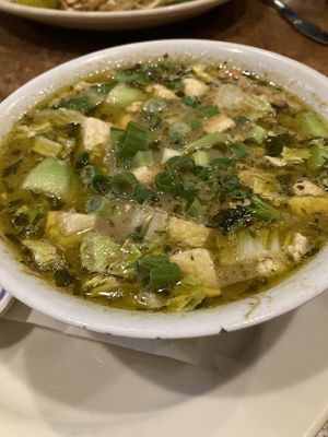 Laska soup special with tofu added and a vegan broth at Johnny Mango World Cafe and Bar in Cleveland
