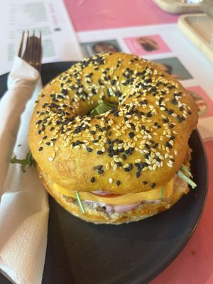 Bagel  at Balans Brunch Bar in Bratislava