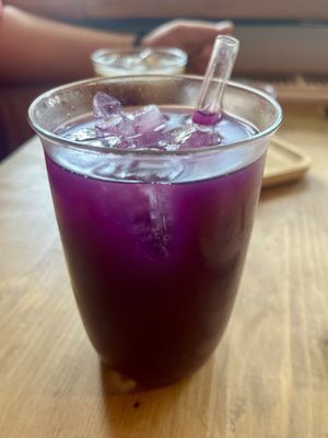 aurora lemonade with glitter  at Balans Brunch Bar in Bratislava