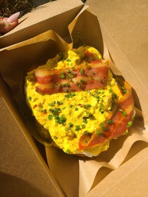 Classic open sandwich at Balans Brunch Bar in Bratislava